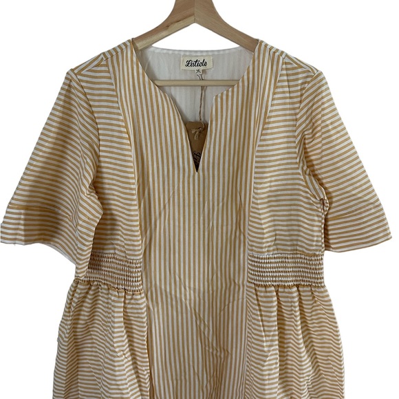 NWT ListIcle yellow striped dress - Picture 3 of 5